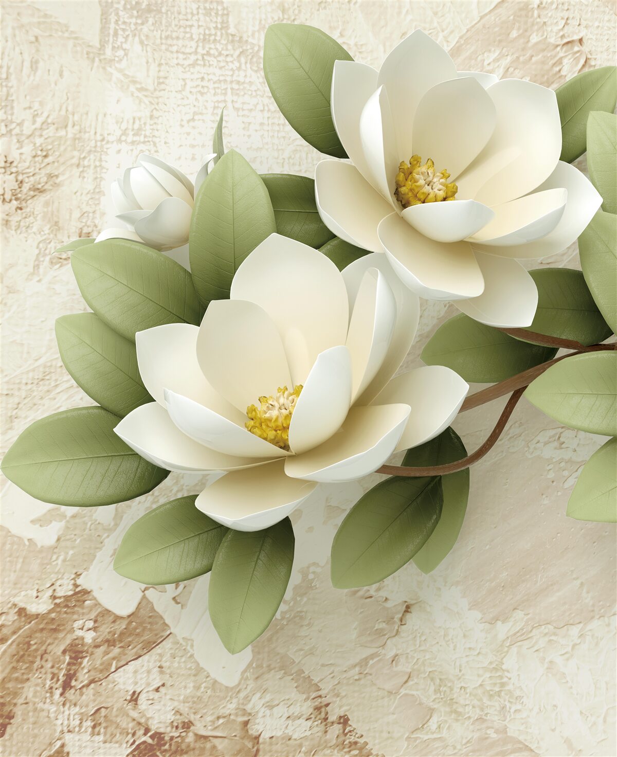 Fototapeta lekno so snehovo bielymi okvetnými lístkami a zelenými listami