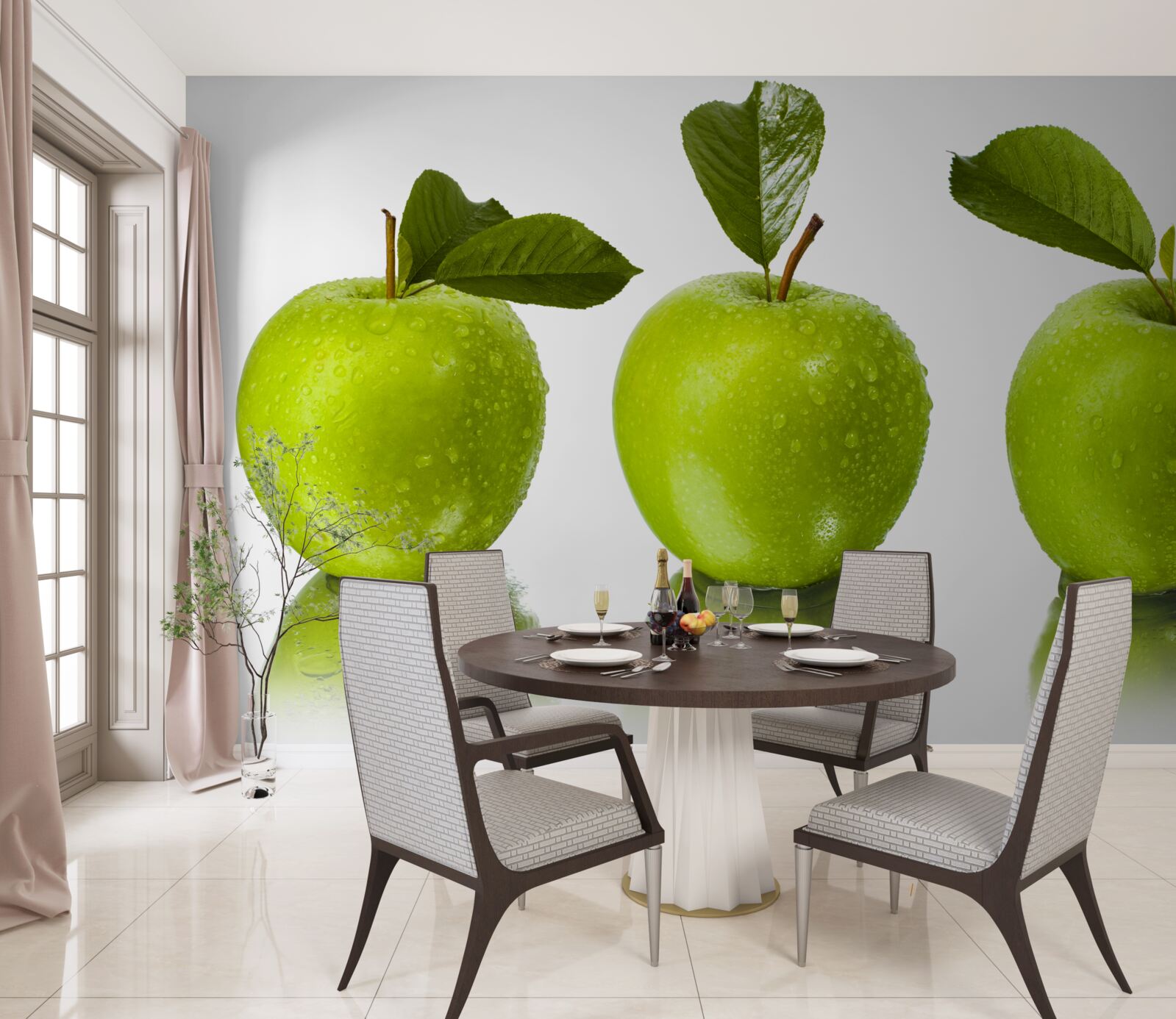 Fototapeta odraz zelených jabĺk