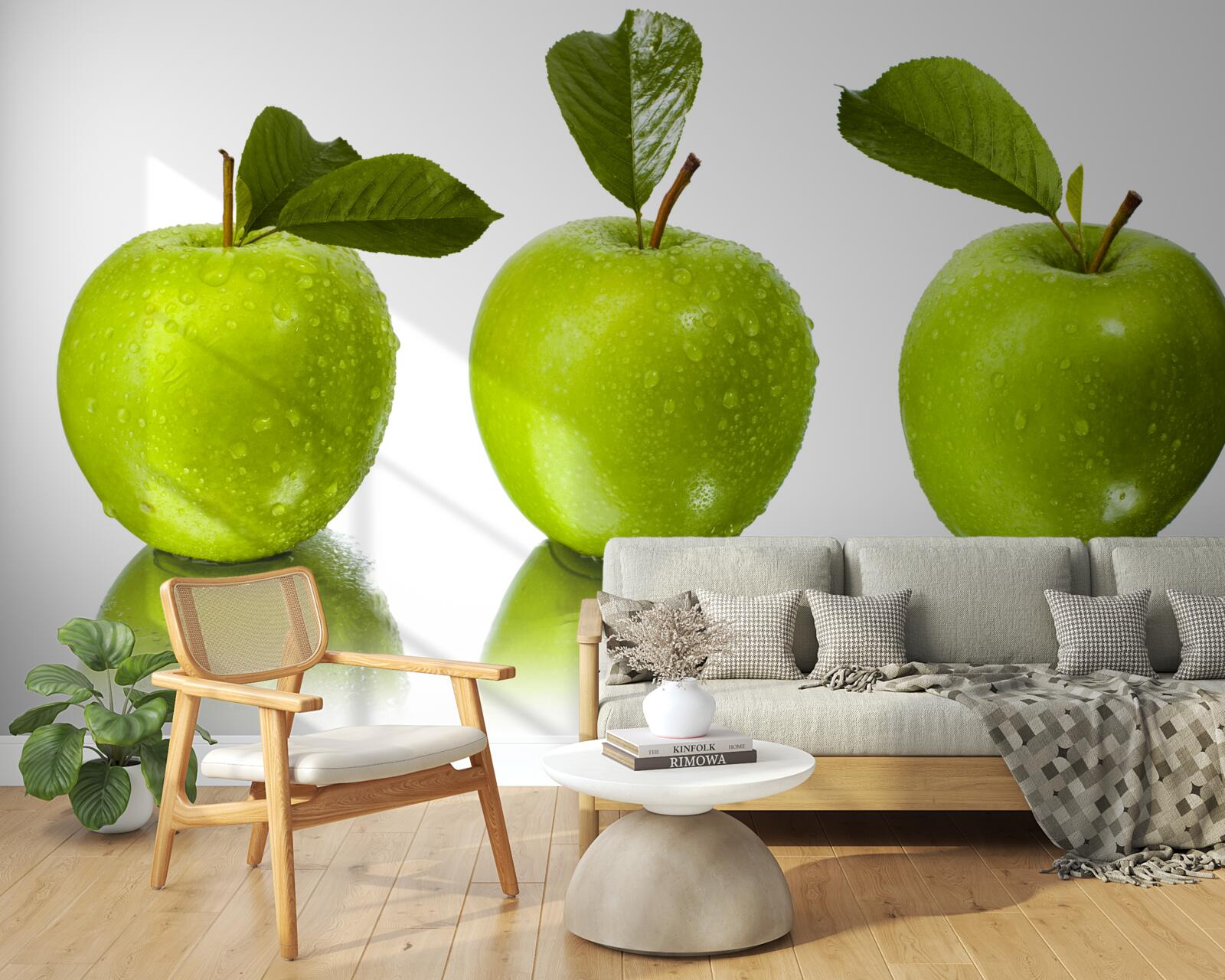 Fototapeta odraz zelených jabĺk