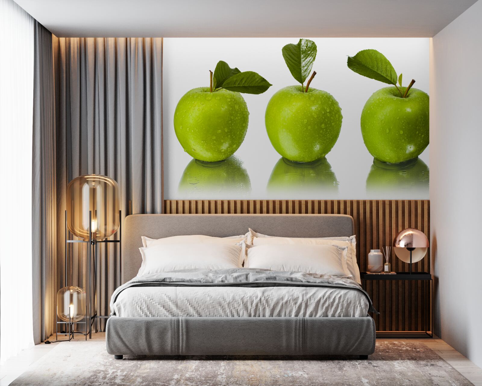 Fototapeta odraz zelených jabĺk