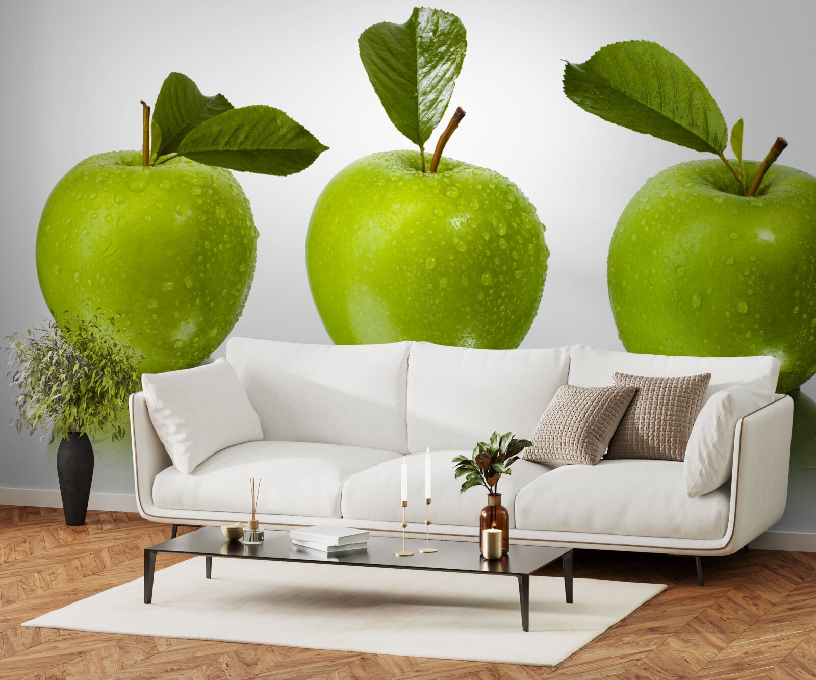 Fototapeta odraz zelených jabĺk