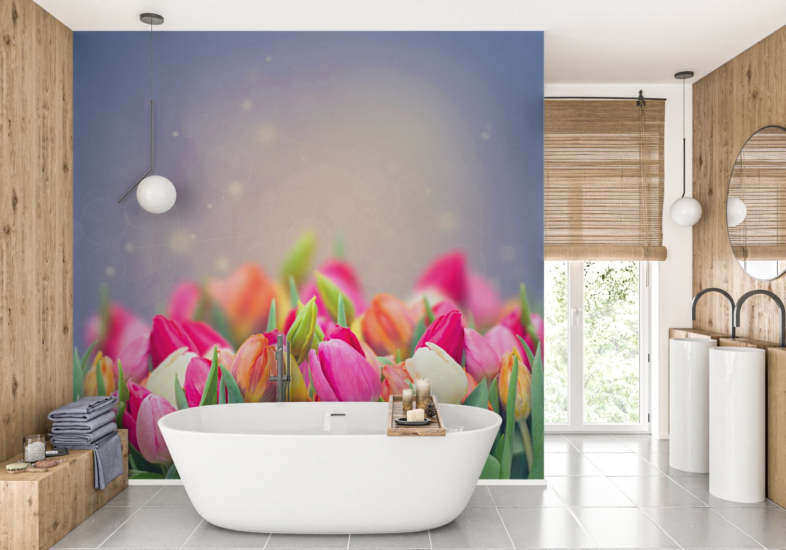 Fototapeta tulipány v noci zaspávajú