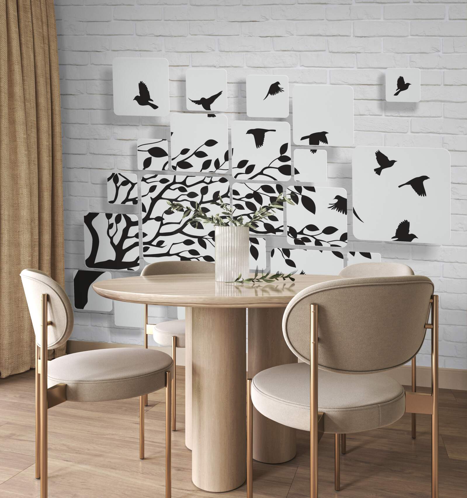 Fototapeta s vetrom vtáky opúšťajú strom