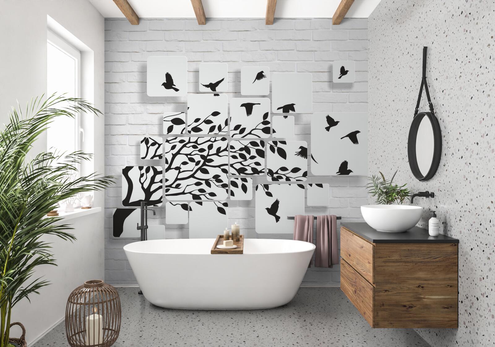 Fototapeta s vetrom vtáky opúšťajú strom