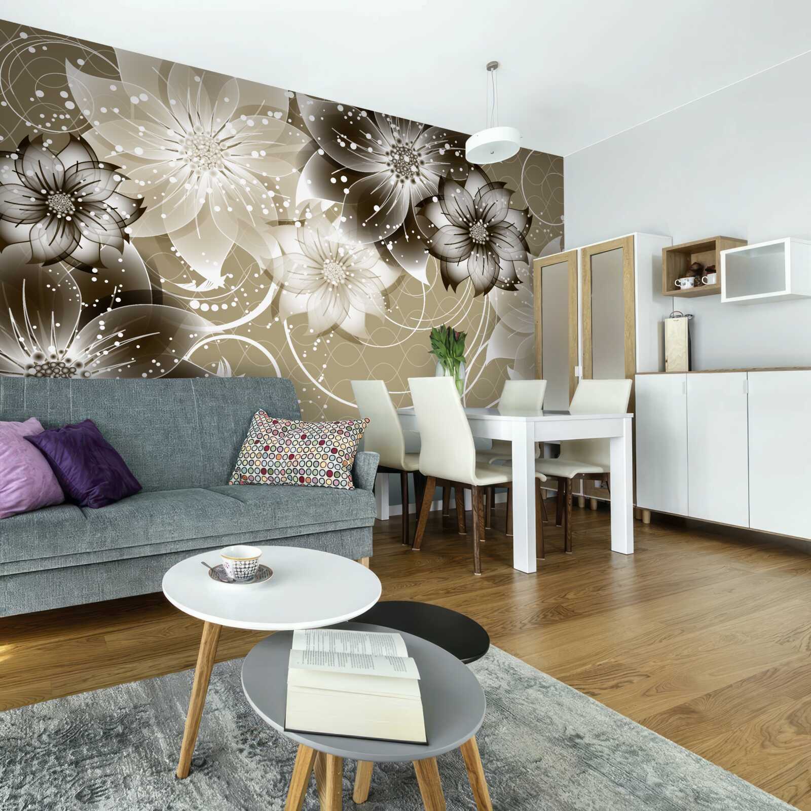 Fototapeta kvety ľalie kvitnúce na vode v noci