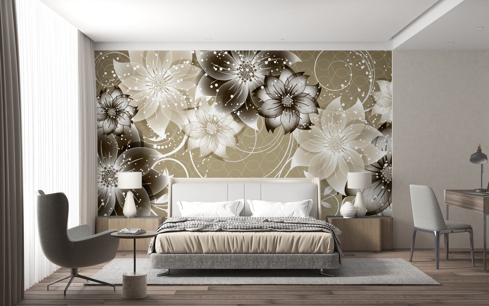 Fototapeta kvety ľalie kvitnúce na vode v noci