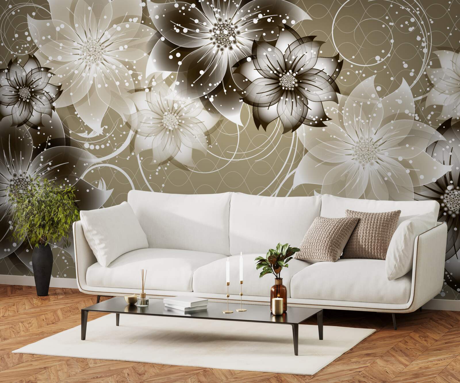 Fototapeta kvety ľalie kvitnúce na vode v noci