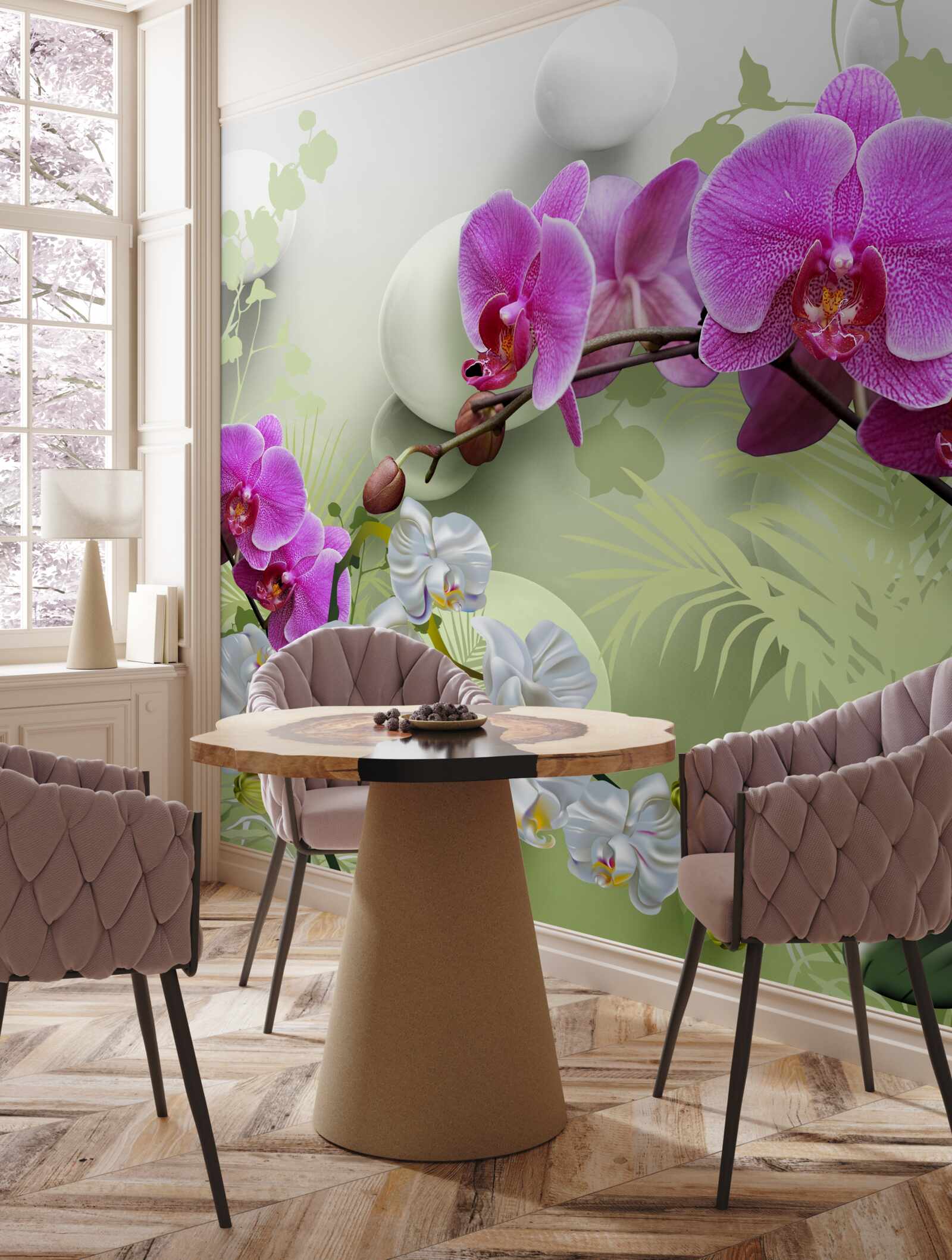 Fototapeta fialová orchidea na konároch