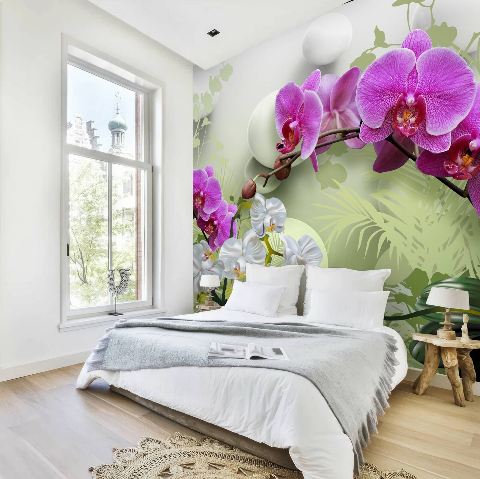 Fototapeta fialová orchidea na konároch