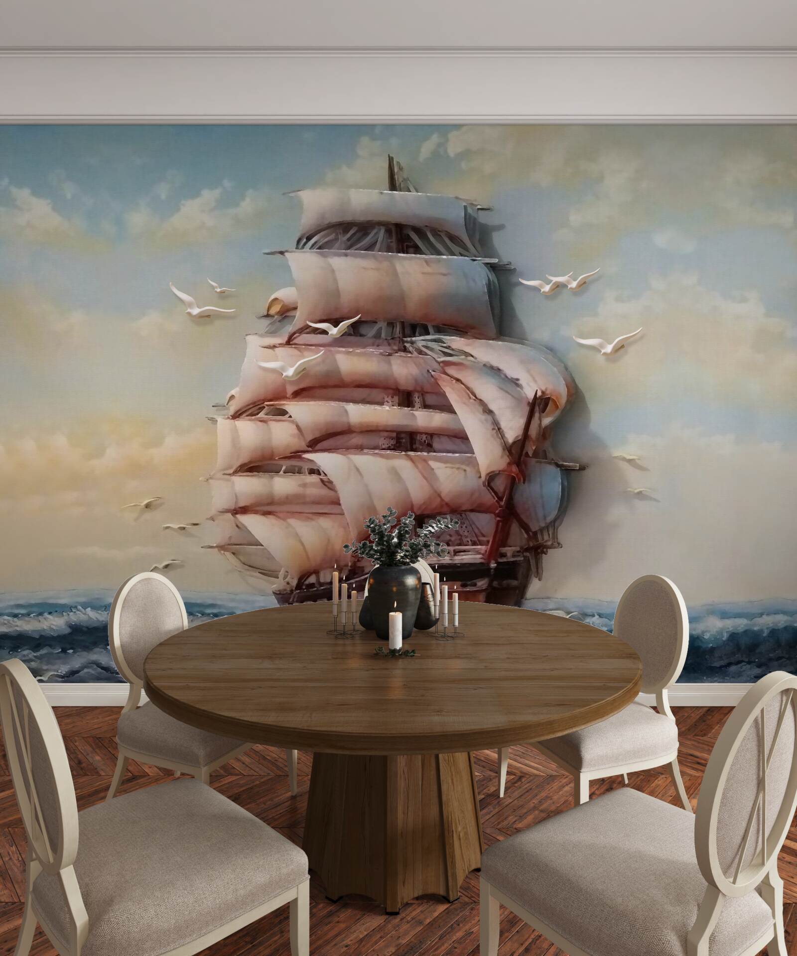 Fototapeta loď s plachtami počas búrky