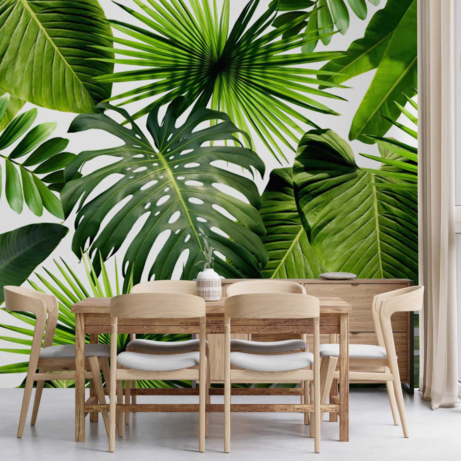 Fototapeta veľké zelené listy tropických rastlín