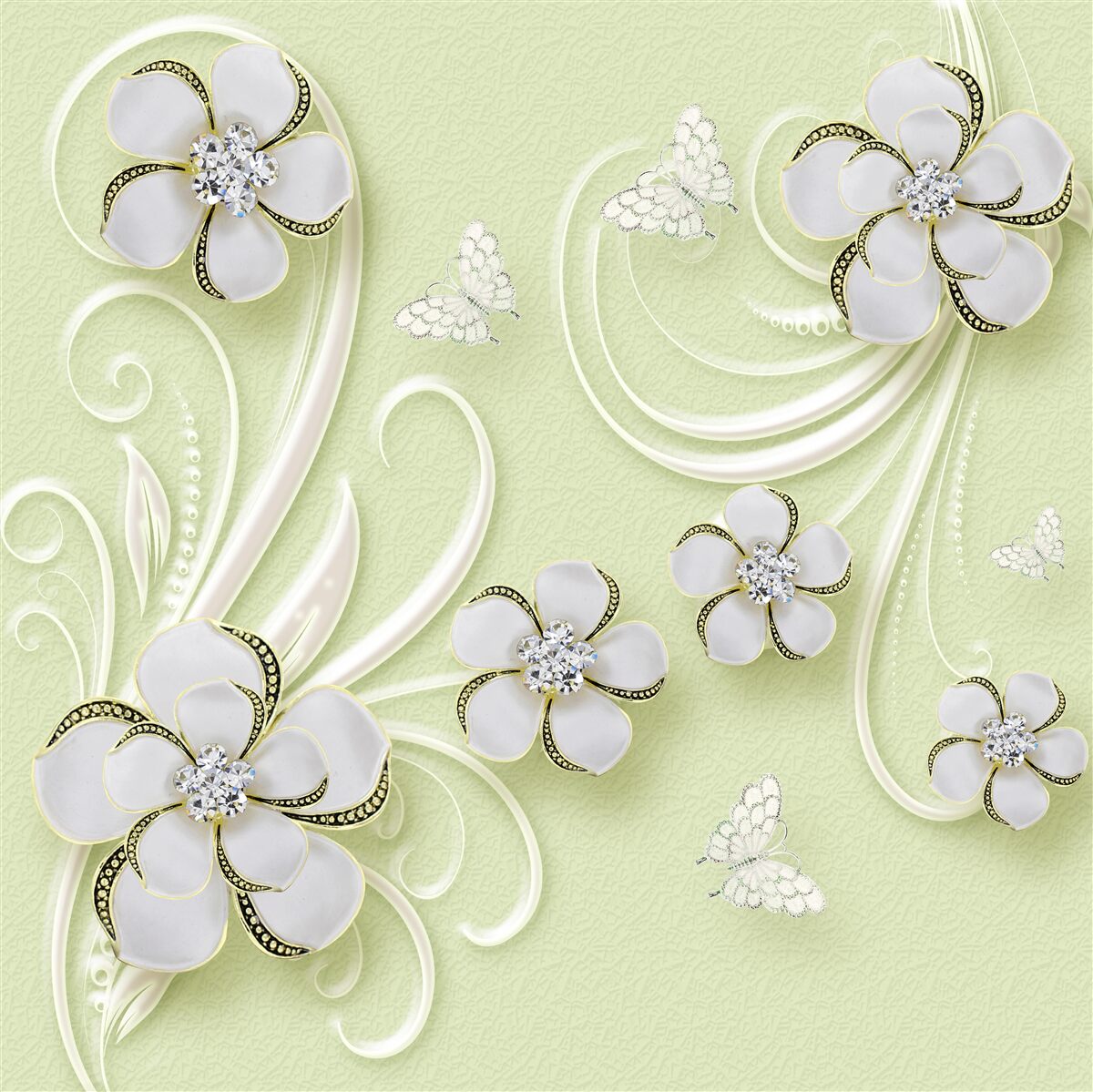 Fototapeta vatové tyčinky na jemnom zelenom podklade