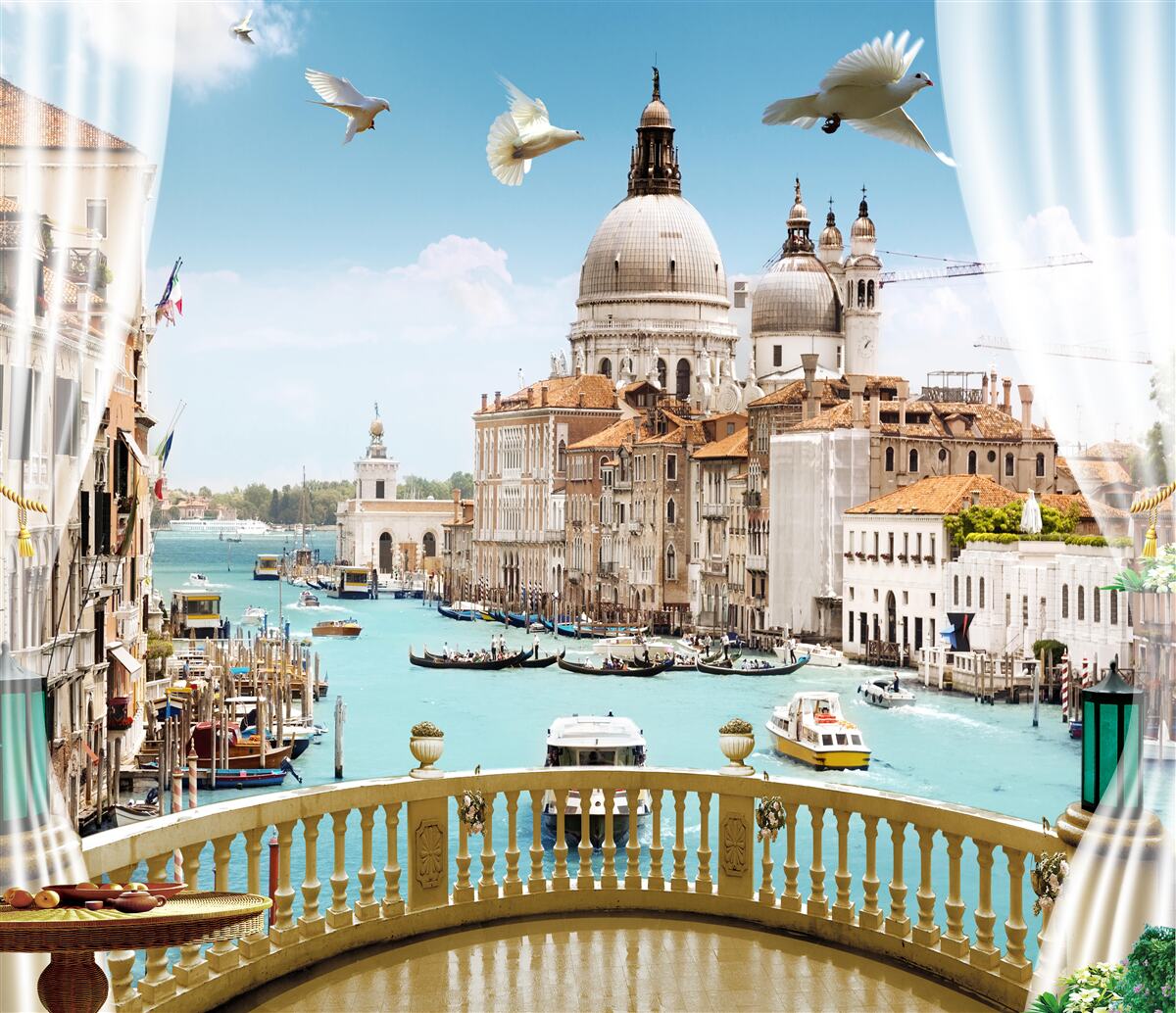 Fototapeta výhľad na Benátky z balkóna