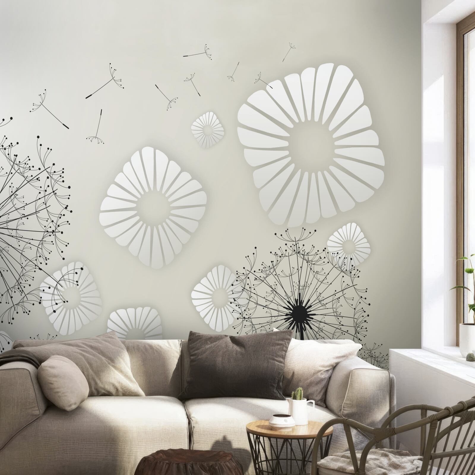 Fototapeta púpavy v abstraktnej podobe na pozadí vodnej hladiny