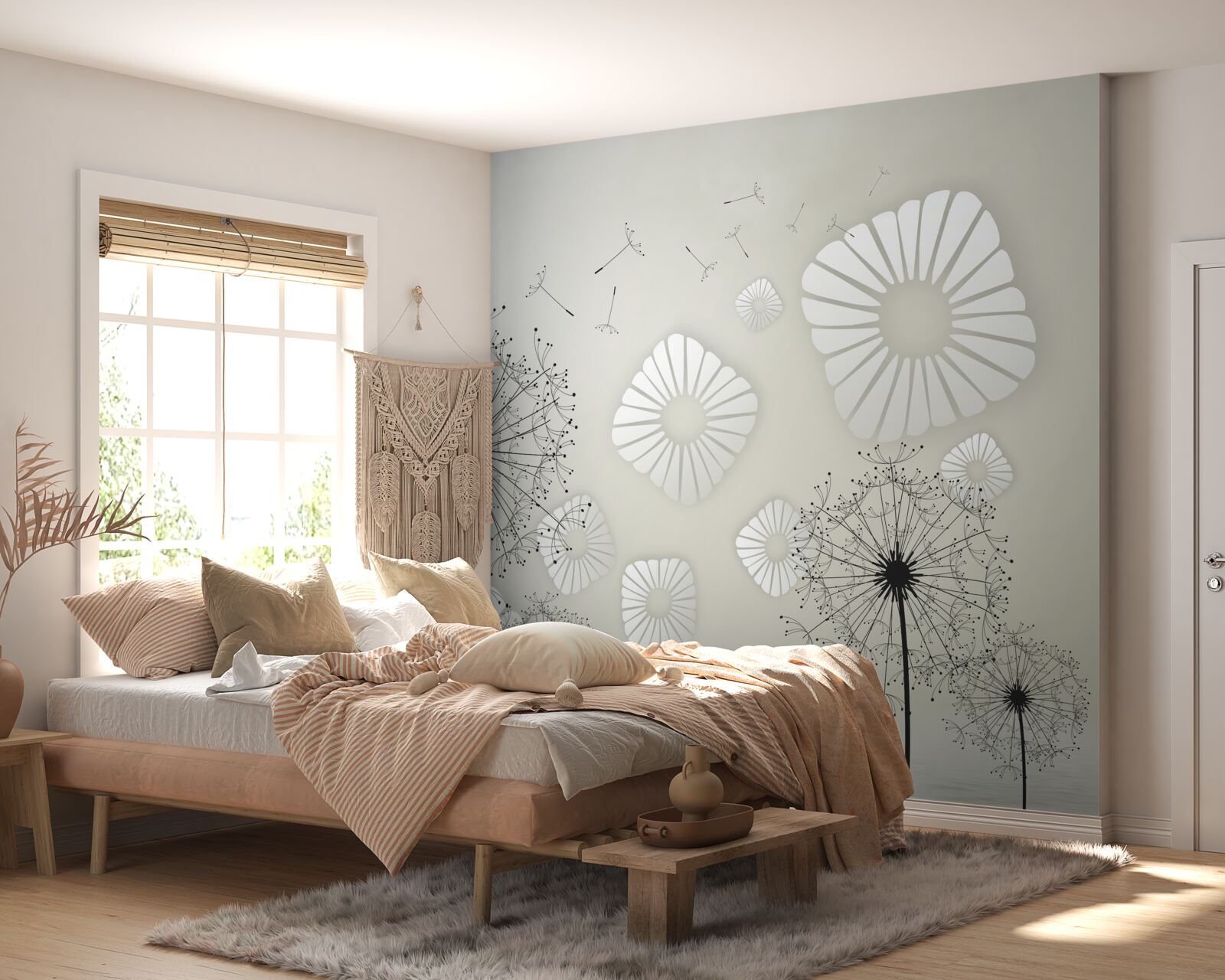 Fototapeta púpavy v abstraktnej podobe na pozadí vodnej hladiny