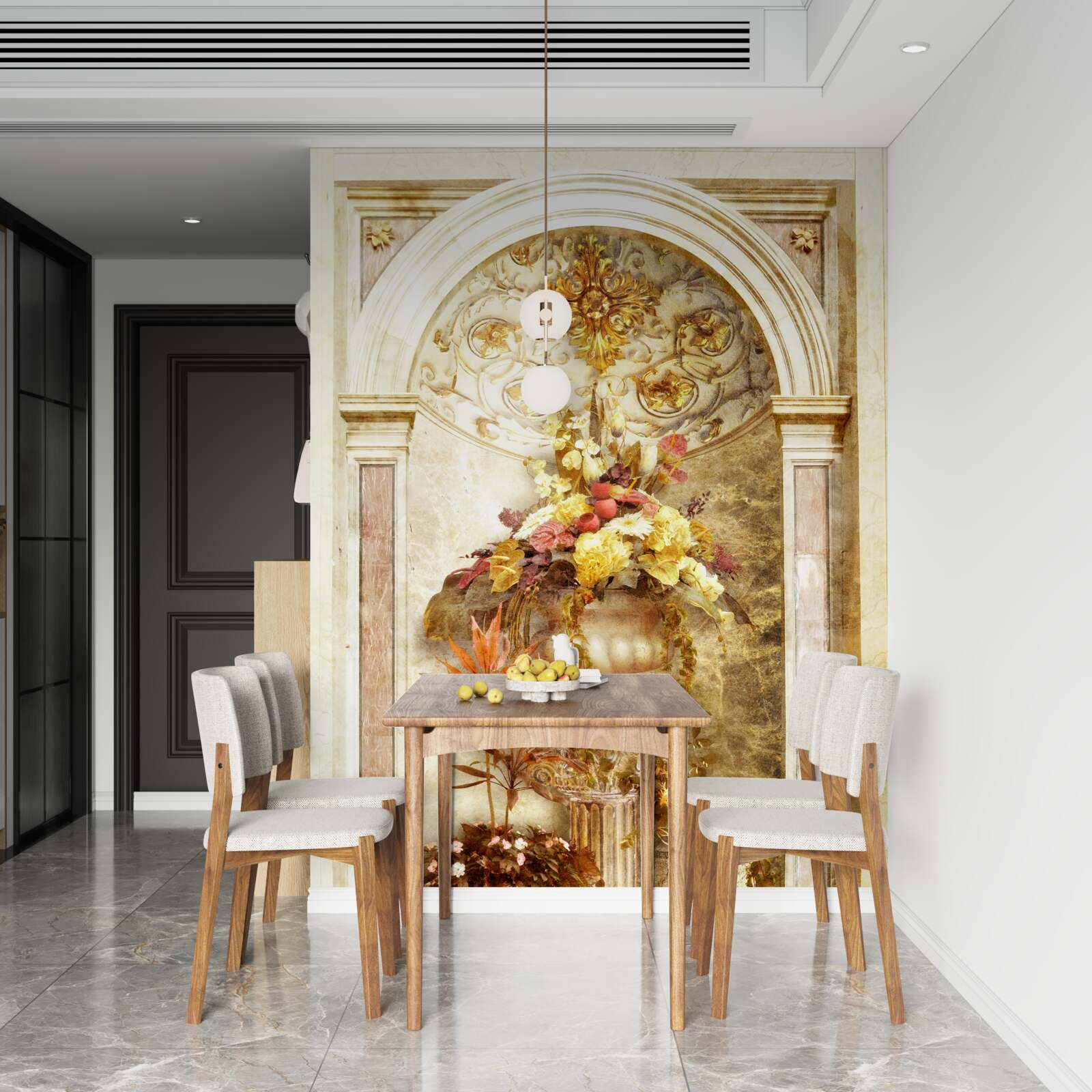 Fototapeta obdĺžnikový oblúk zdobený jesennými odtieňmi