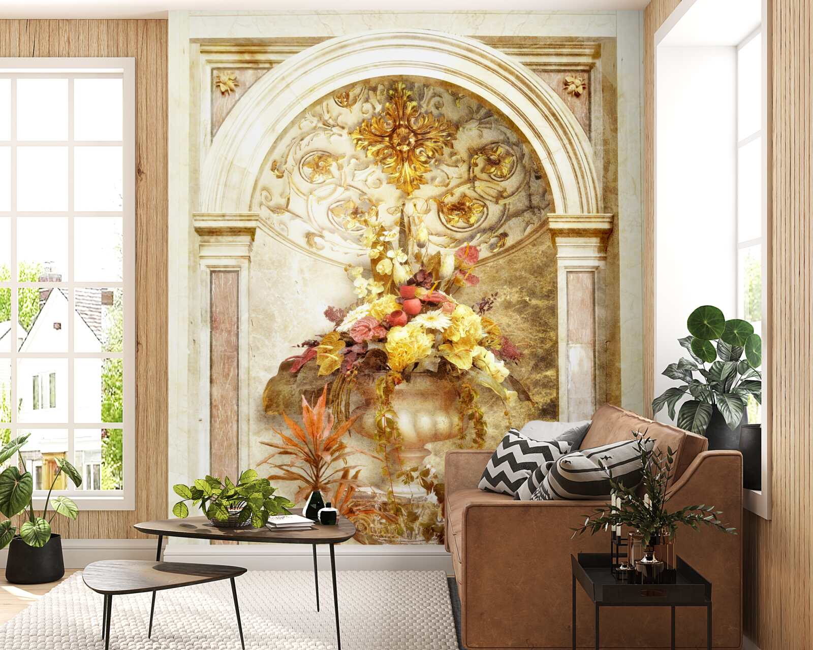 Fototapeta obdĺžnikový oblúk zdobený jesennými odtieňmi