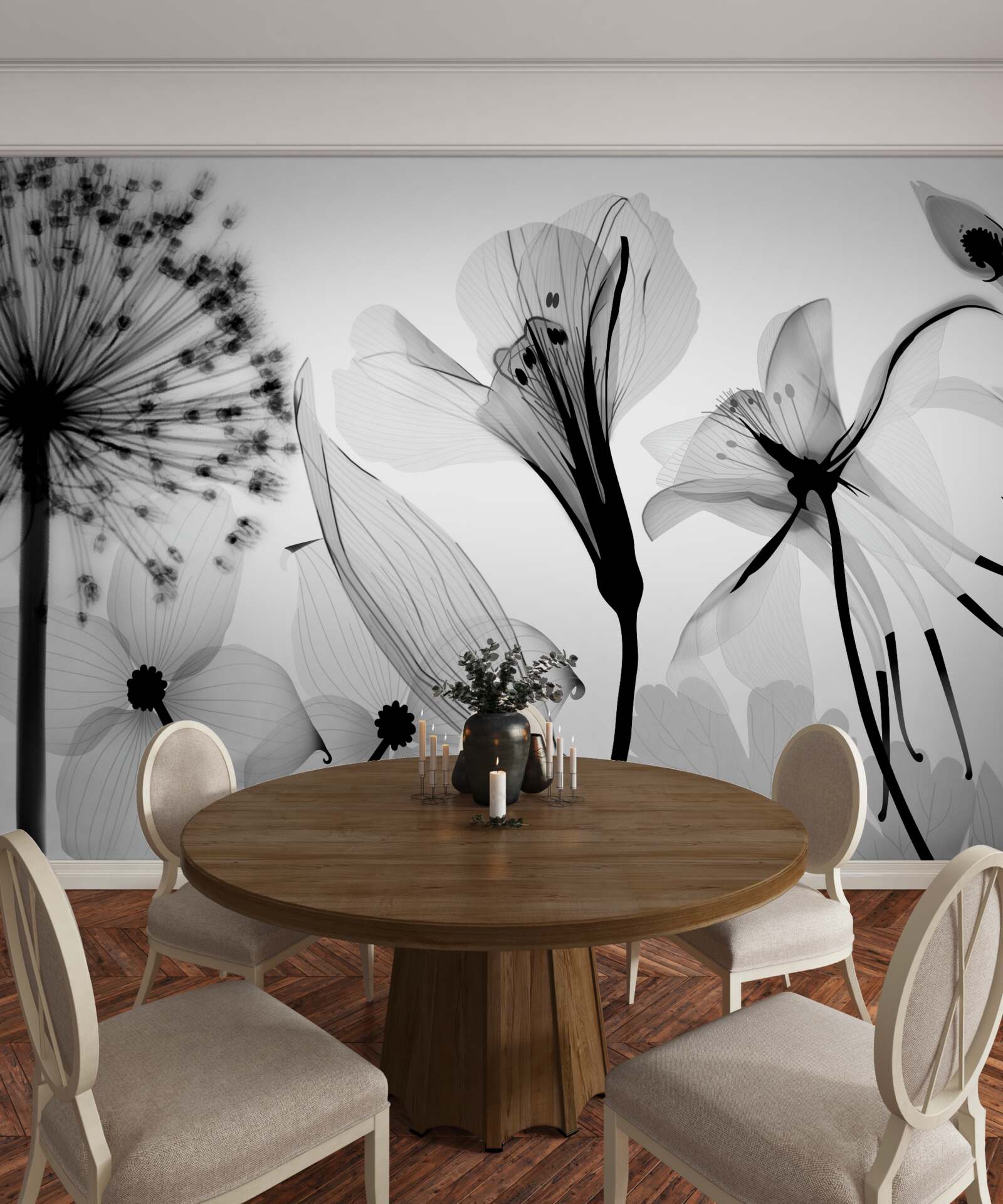 Fototapeta biele púpavy na svetlom pozadí