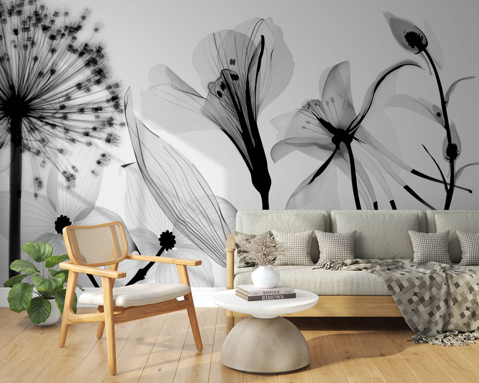 Fototapeta biele púpavy na svetlom pozadí