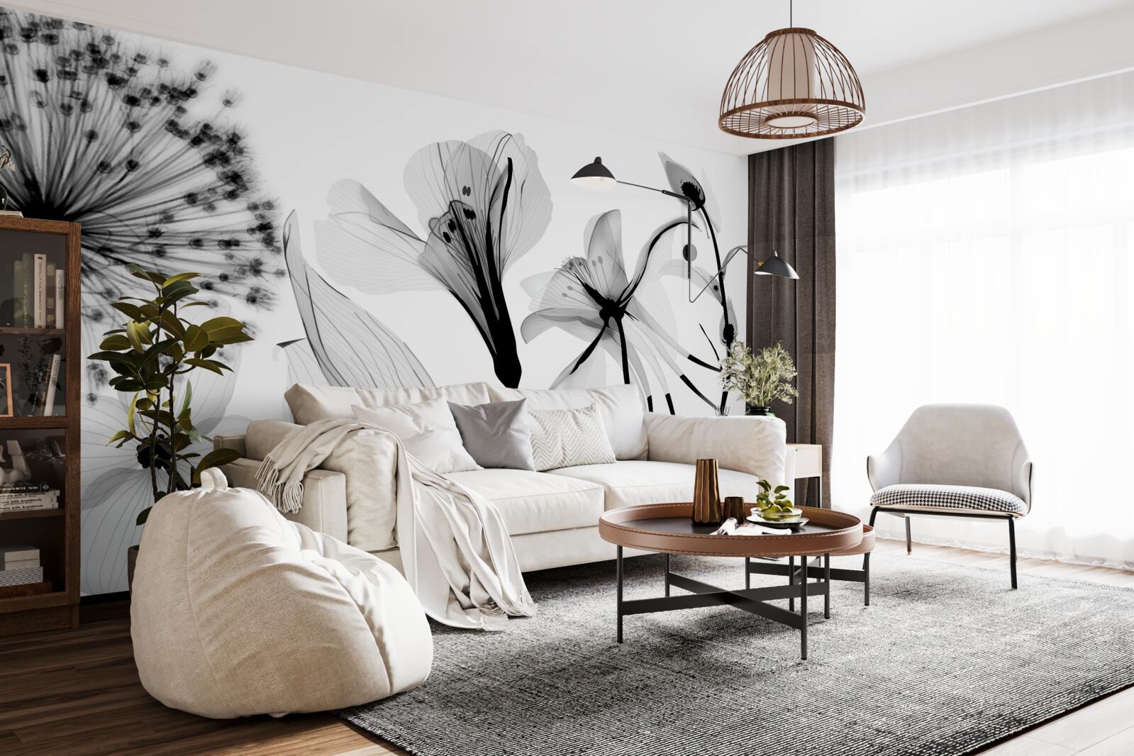 Fototapeta biele púpavy na svetlom pozadí