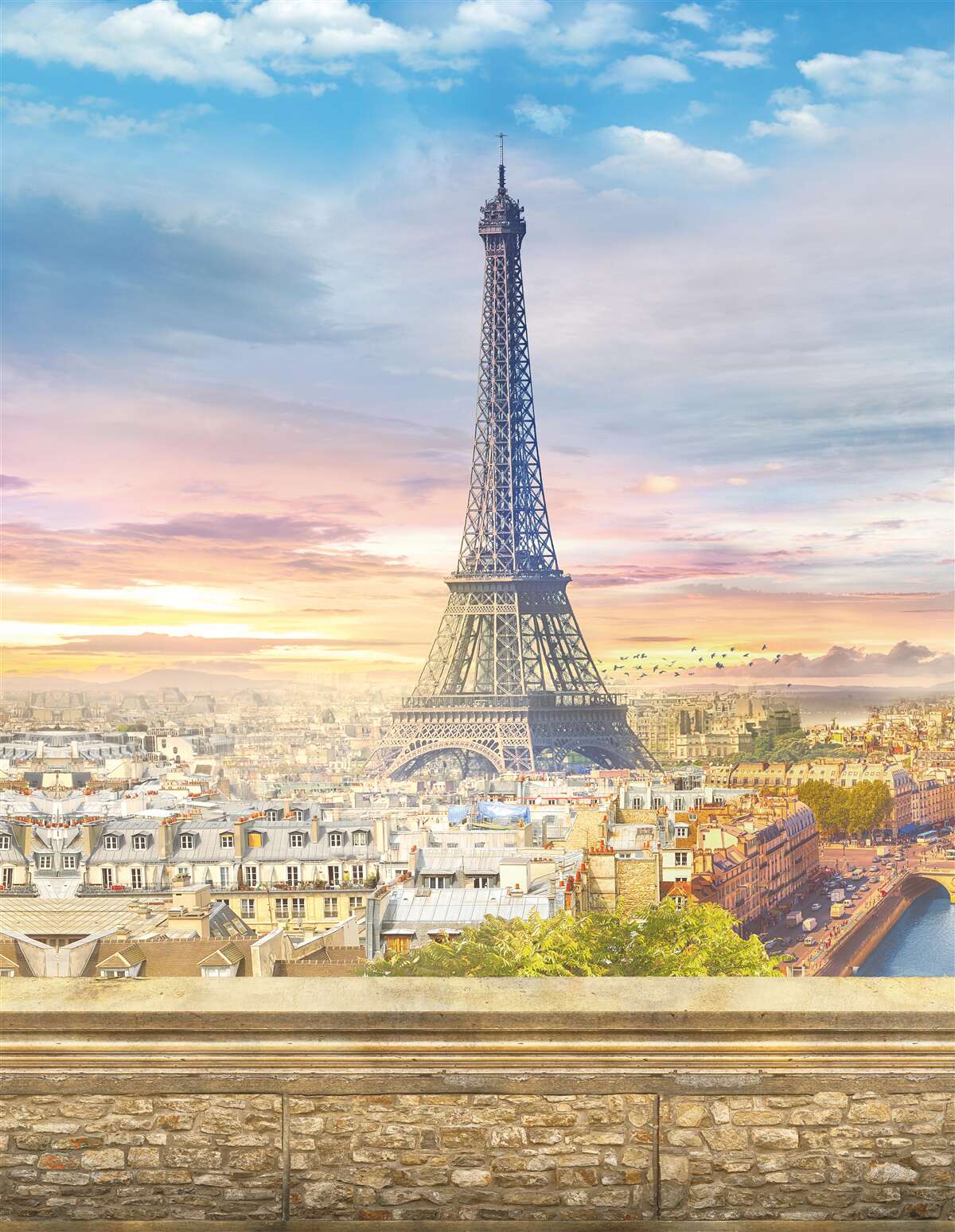 Fototapeta nádherný výhľad na Eiffelovu vežu a panorámu mesta