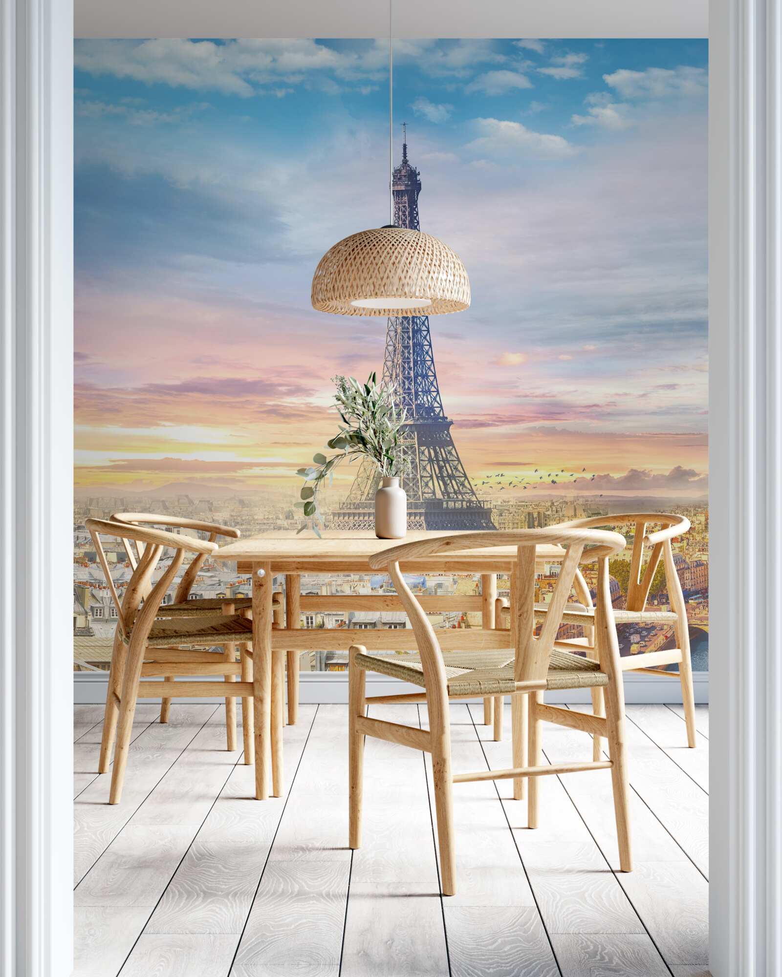 Fototapeta nádherný výhľad na Eiffelovu vežu a panorámu mesta