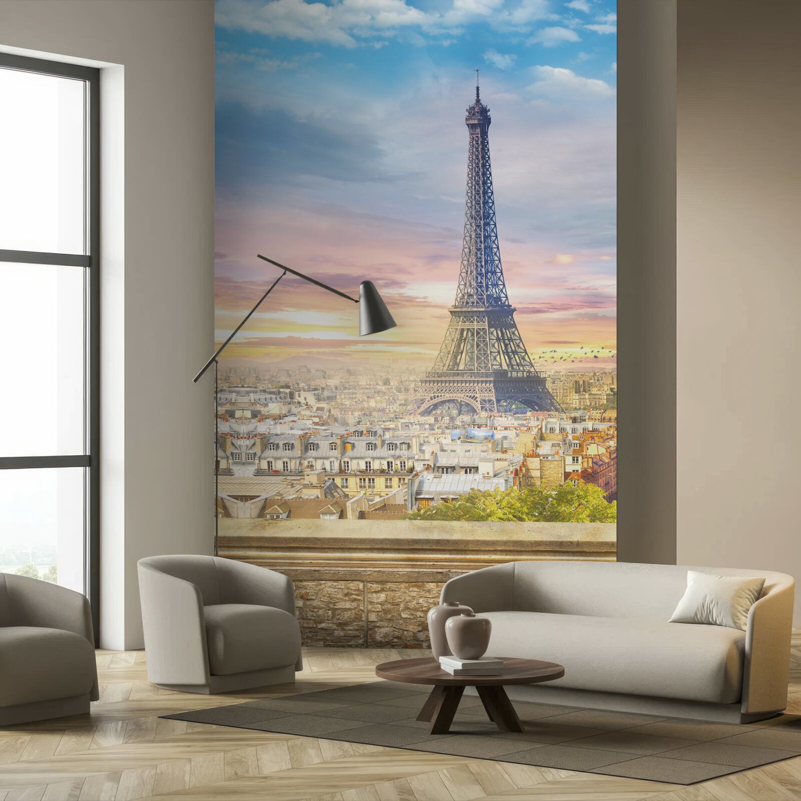 Fototapeta nádherný výhľad na Eiffelovu vežu a panorámu mesta