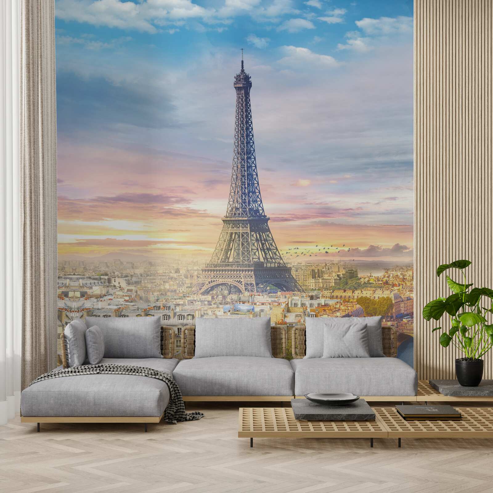 Fototapeta nádherný výhľad na Eiffelovu vežu a panorámu mesta