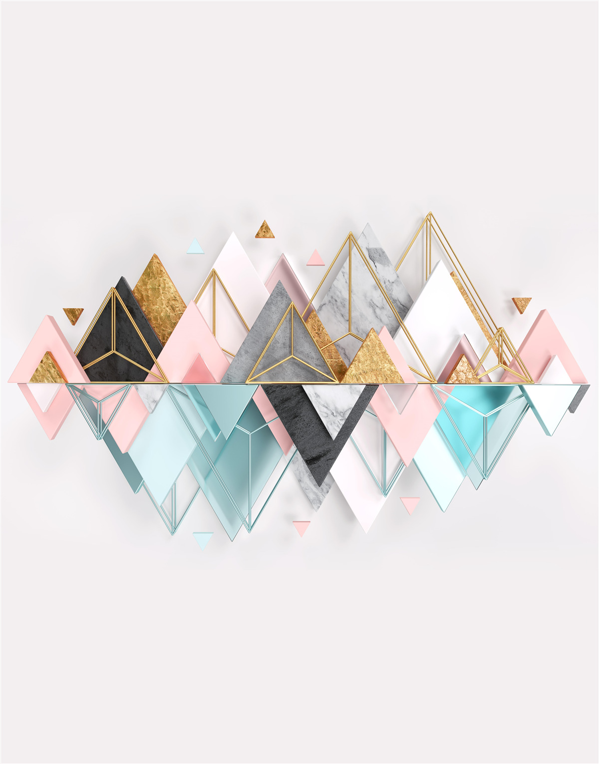 Fototapeta les ihličnatých stromov vo forme trojuholníkov