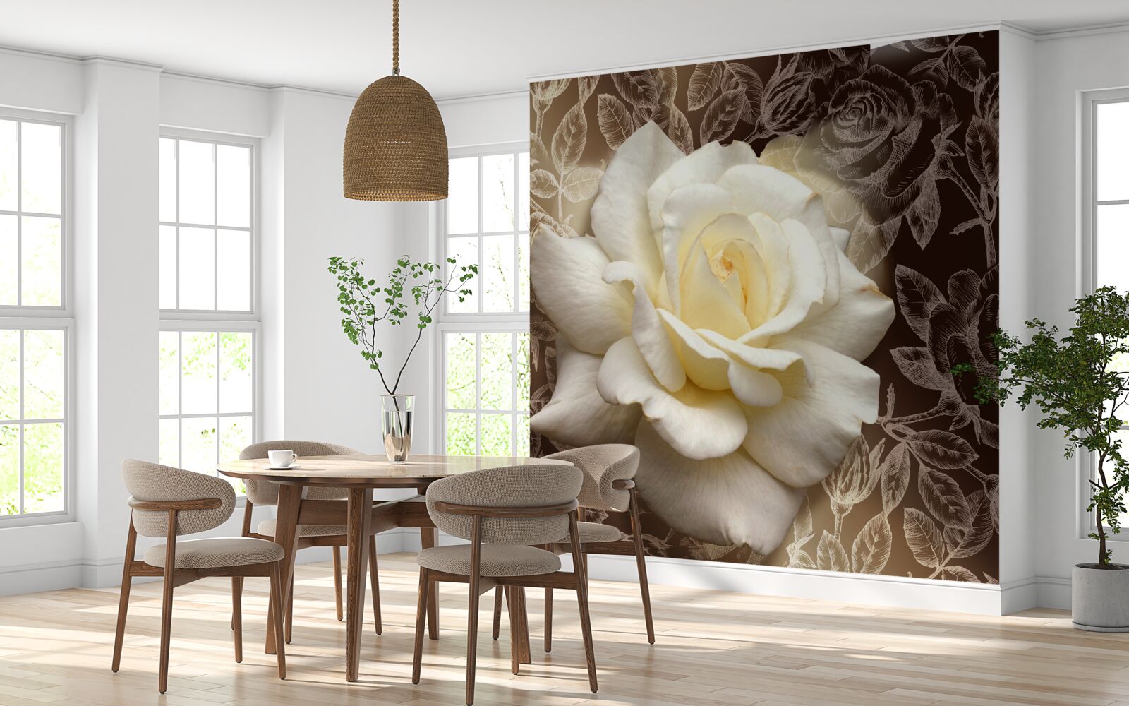 Fototapeta nádherný snehobiely kvet ruže