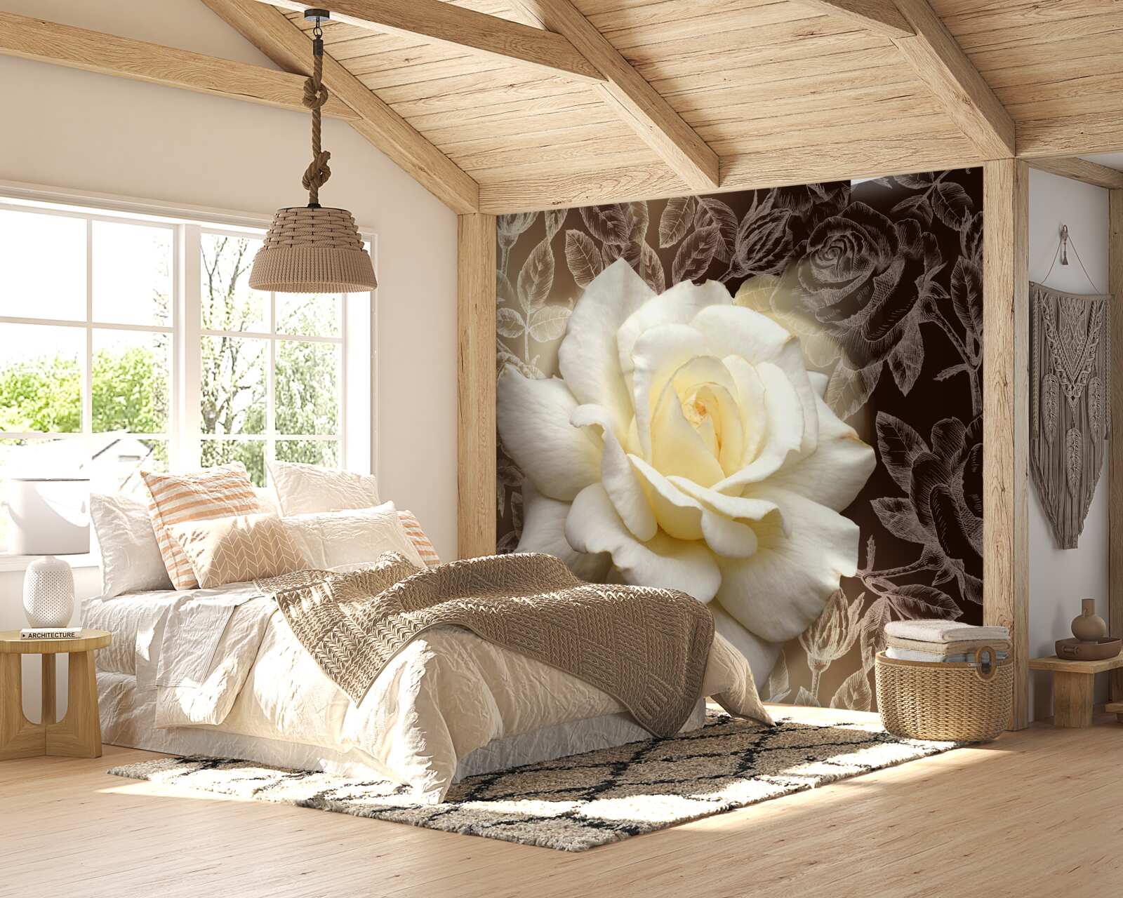 Fototapeta nádherný snehobiely kvet ruže