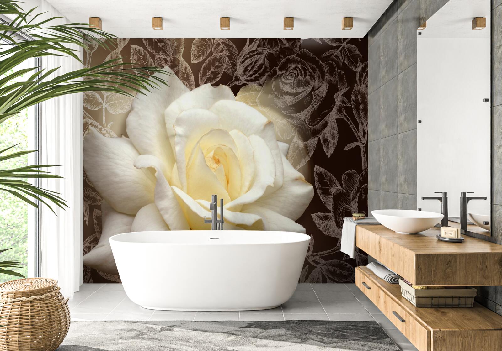 Fototapeta nádherný snehobiely kvet ruže