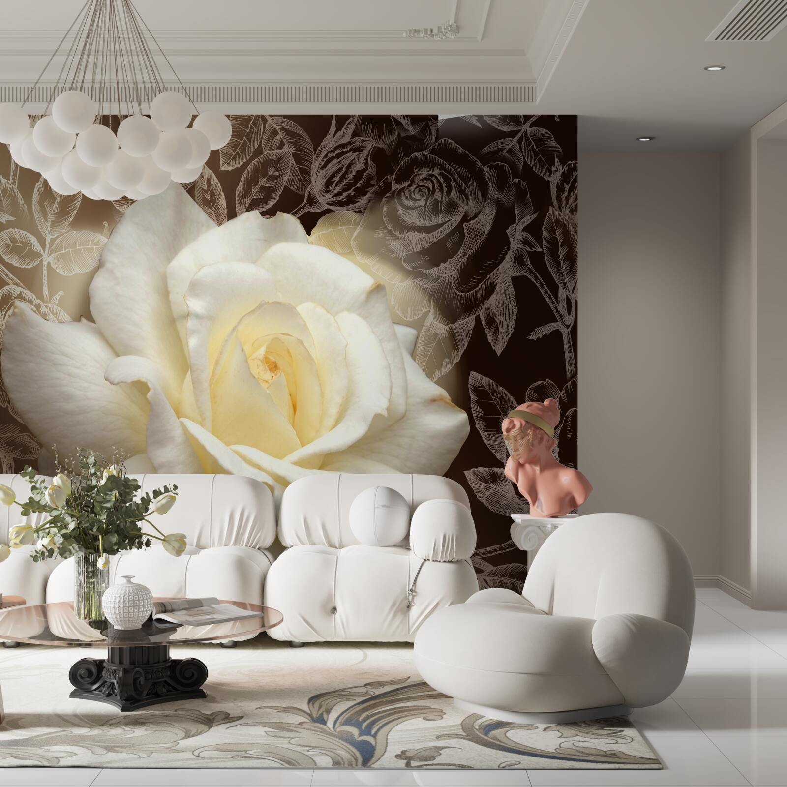 Fototapeta nádherný snehobiely kvet ruže