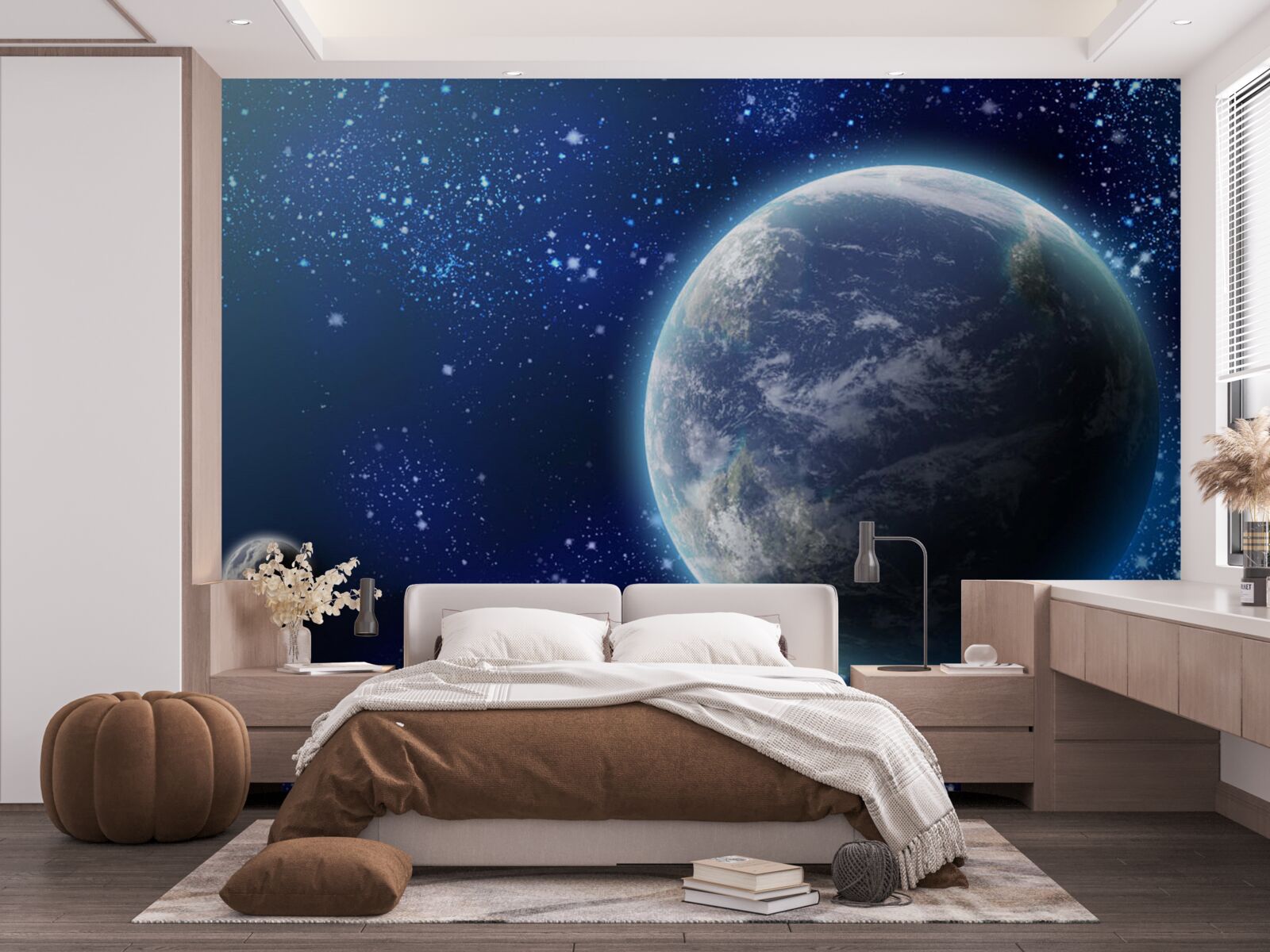 Fototapeta planetéta Zem a jej takmer svetelný priestor