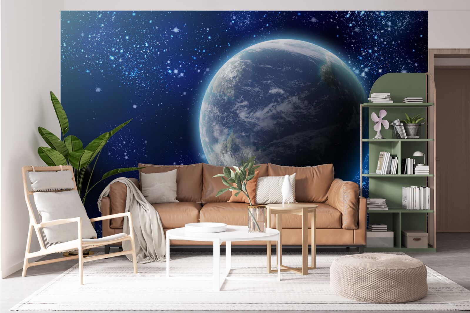 Fototapeta planetéta Zem a jej takmer svetelný priestor