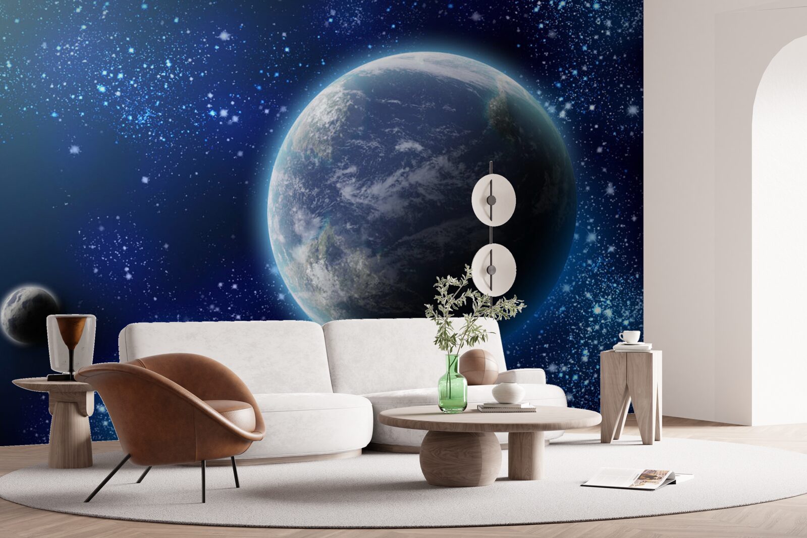 Fototapeta planetéta Zem a jej takmer svetelný priestor