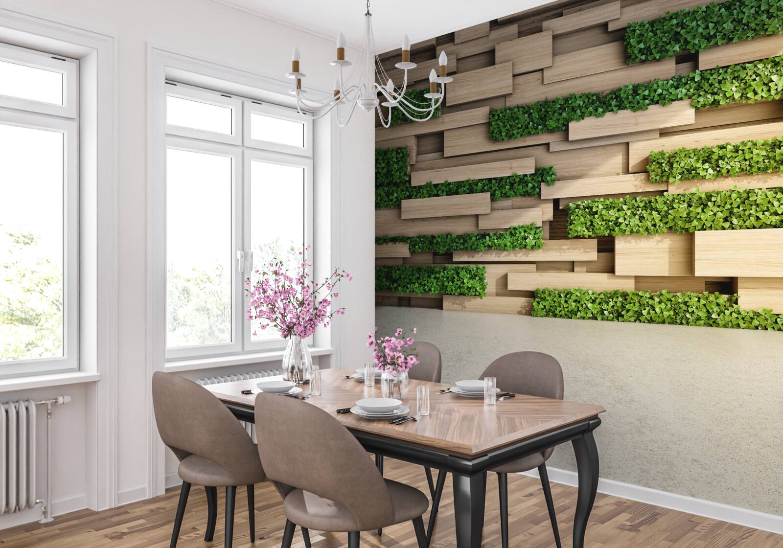 Fototapeta zelený mach a kamenná stena