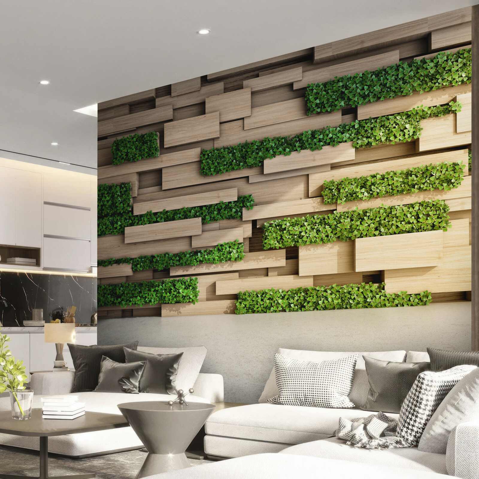 Fototapeta zelený mach a kamenná stena