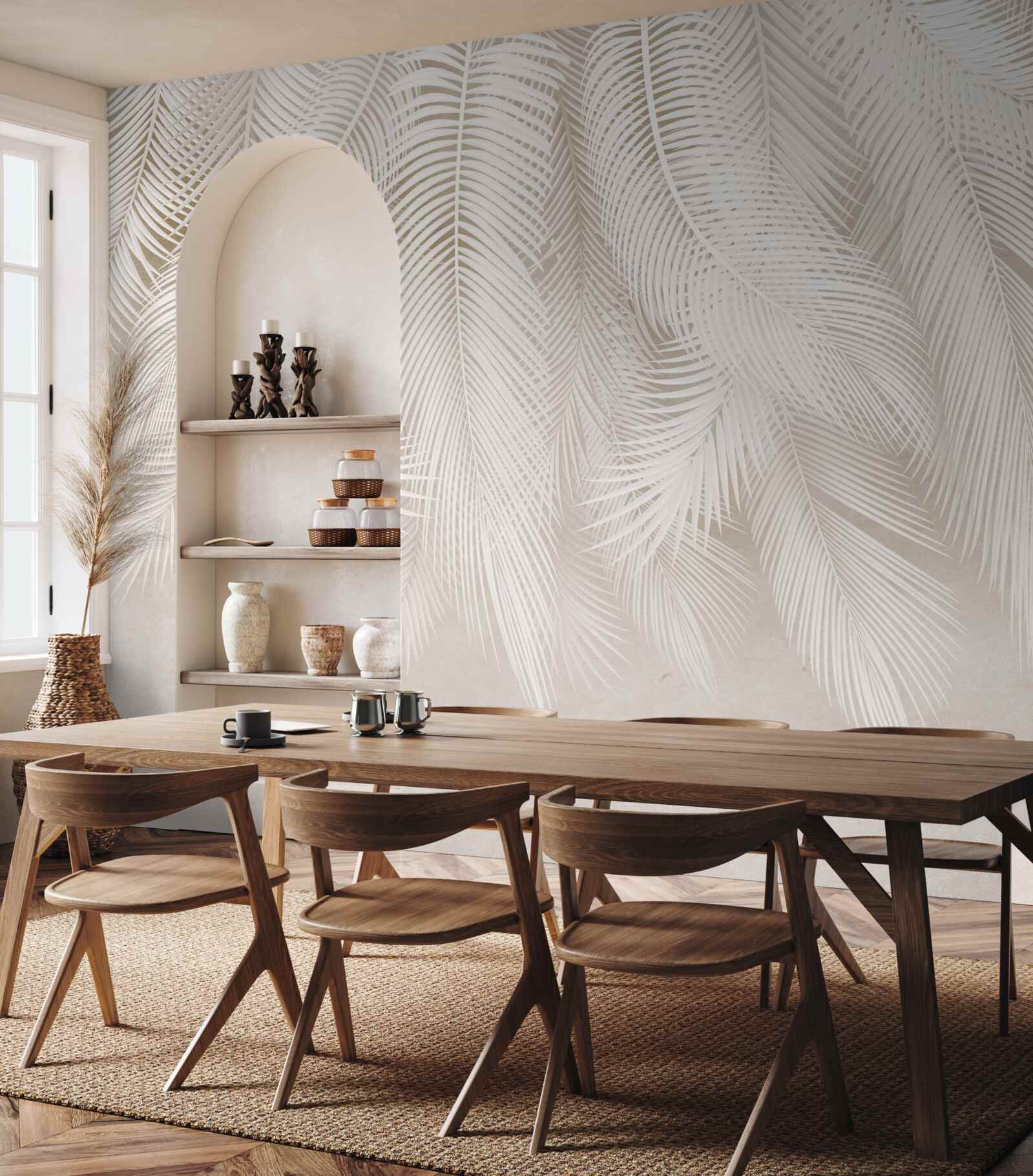 Fototapeta svetlé paprade na zadí svetlých odtieňov