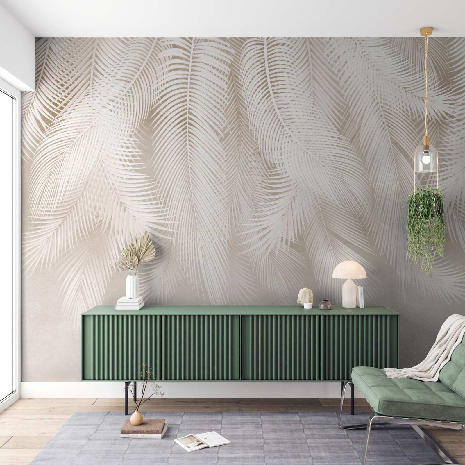 Fototapeta svetlé paprade na zadí svetlých odtieňov