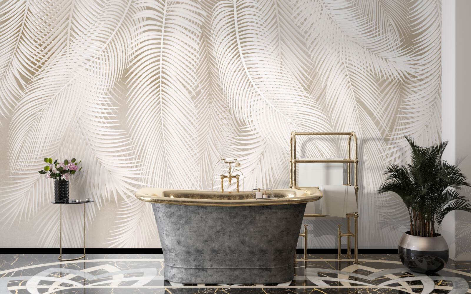 Fototapeta svetlé paprade na zadí svetlých odtieňov