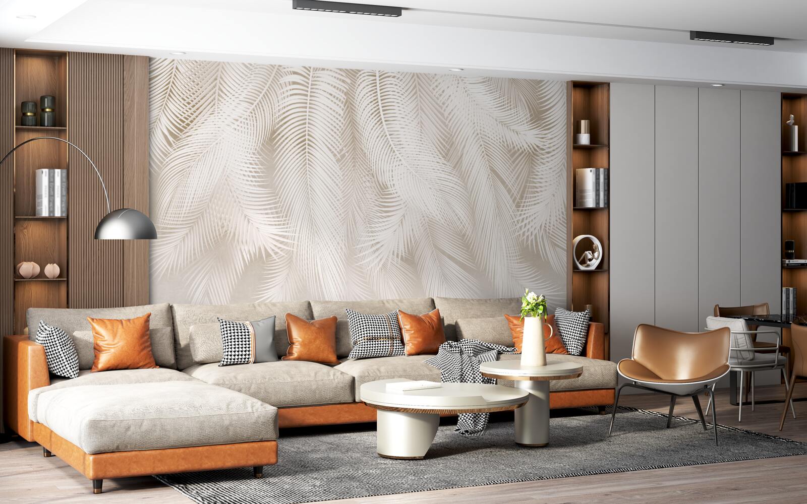 Fototapeta svetlé paprade na zadí svetlých odtieňov