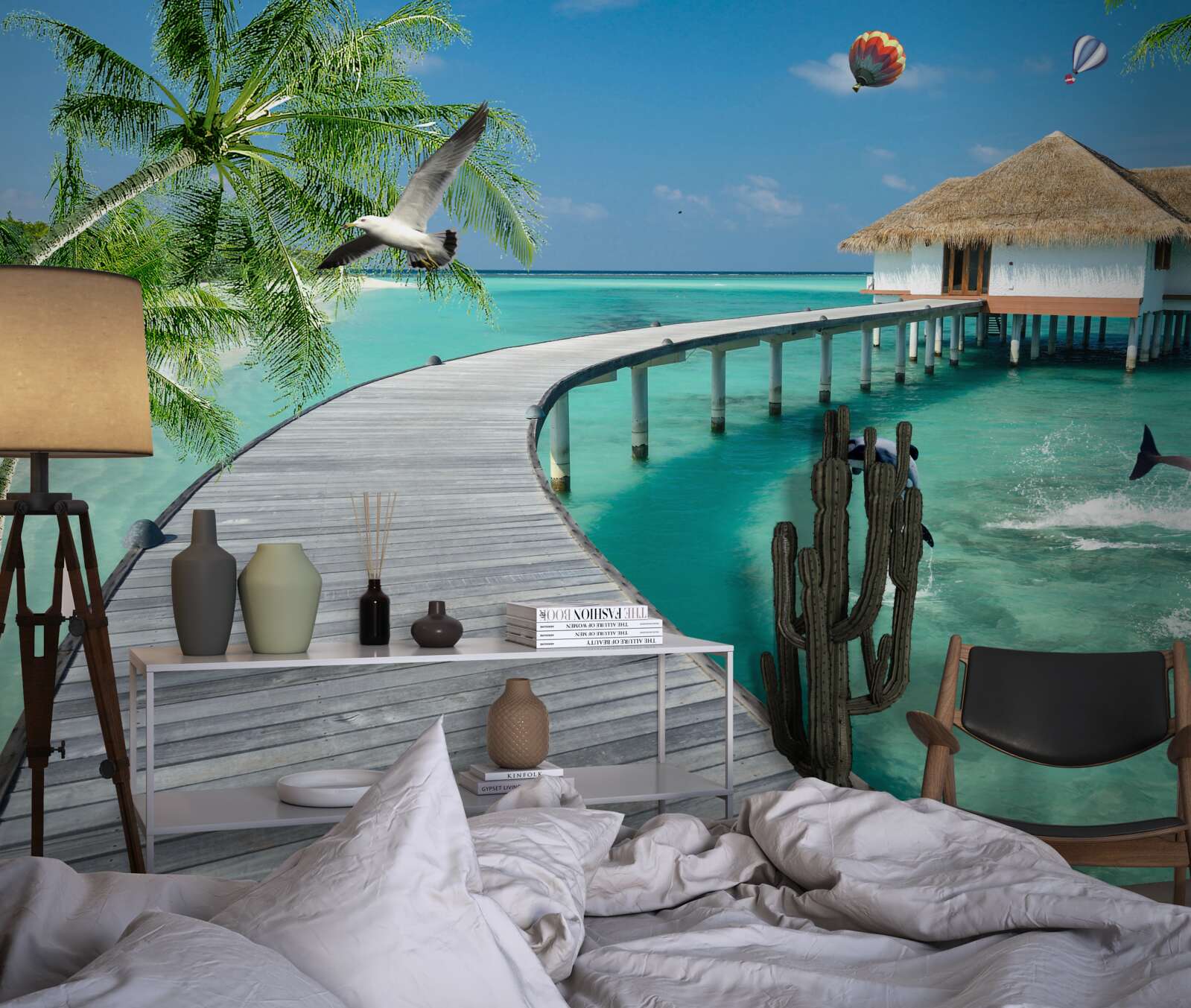 Fototapeta drevený most cez nebeské vody