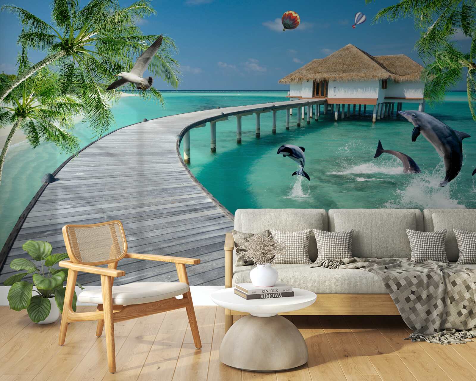 Fototapeta drevený most cez nebeské vody