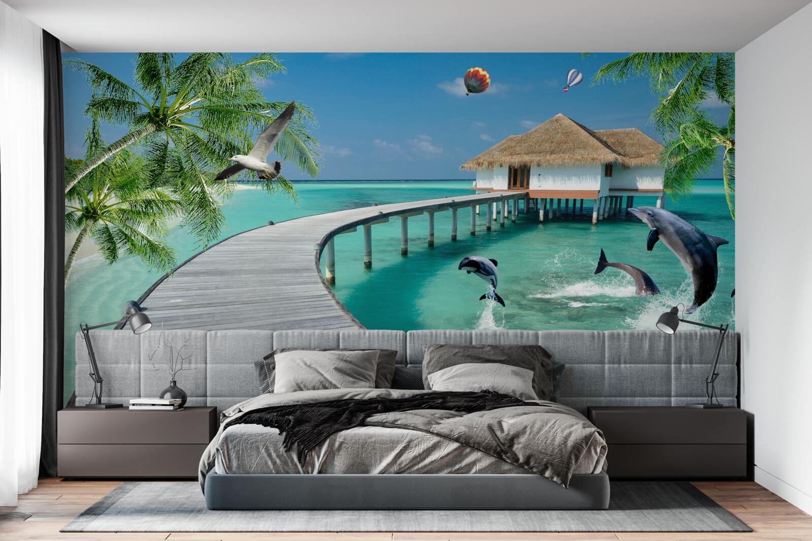 Fototapeta drevený most cez nebeské vody