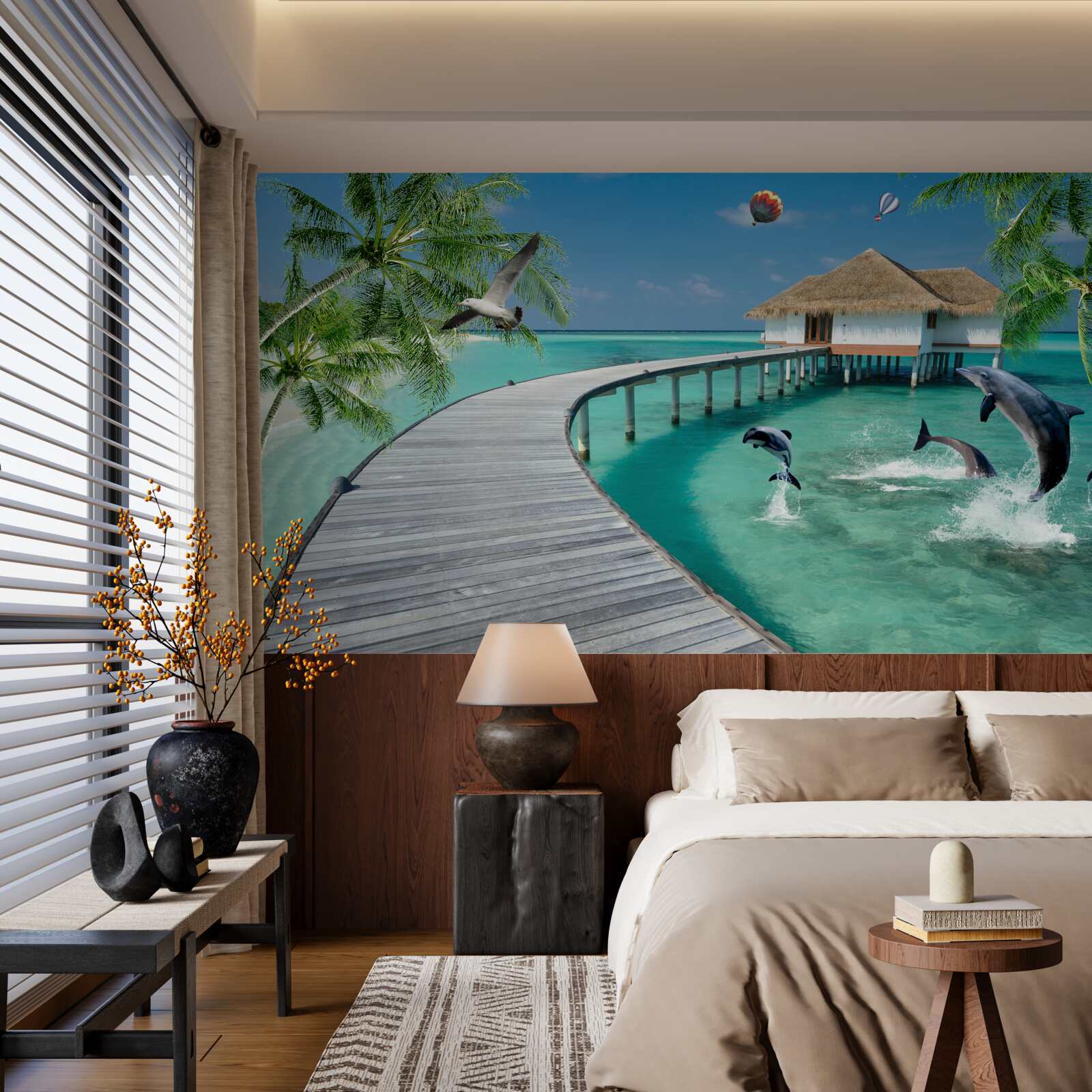 Fototapeta drevený most cez nebeské vody