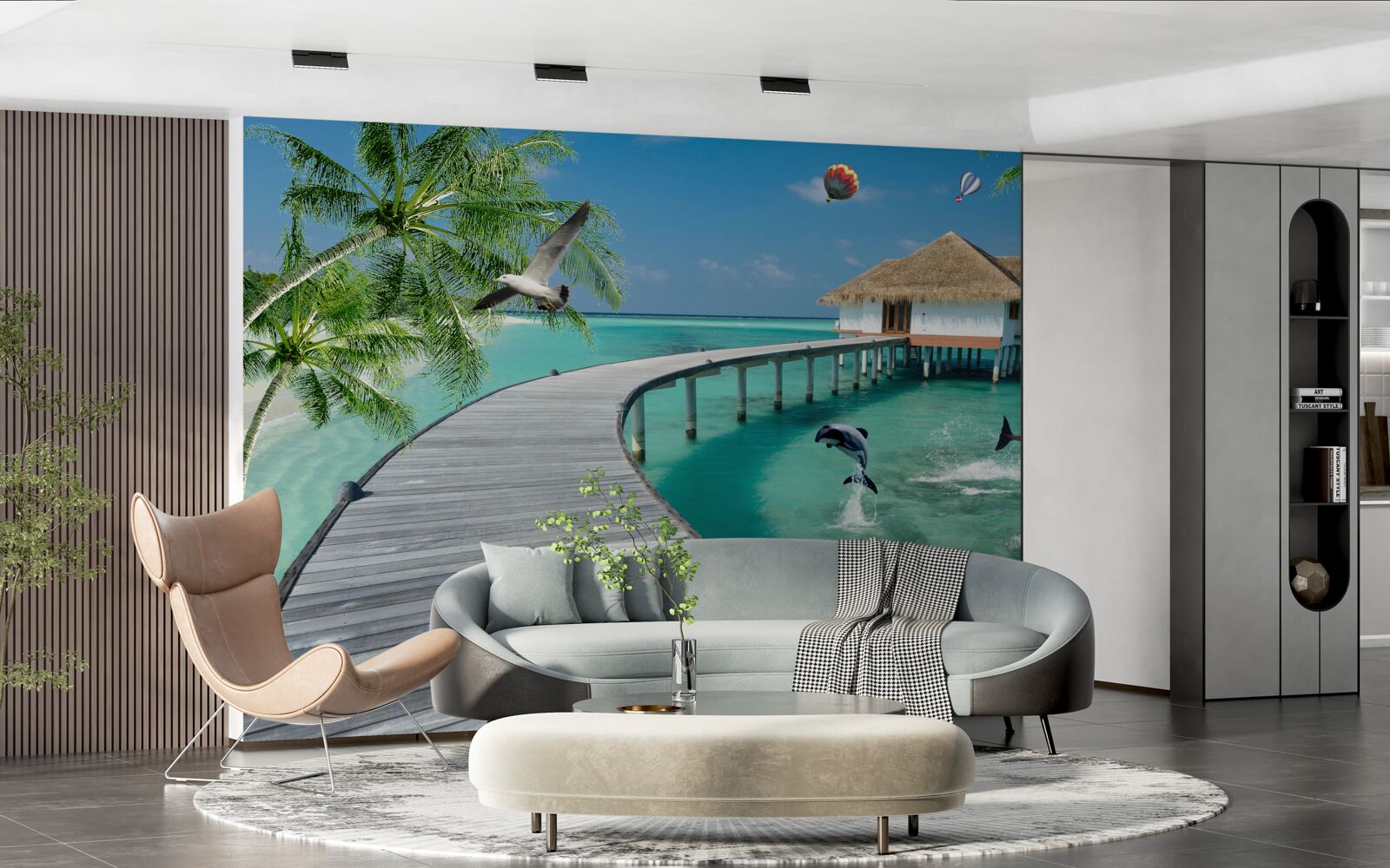 Fototapeta drevený most cez nebeské vody