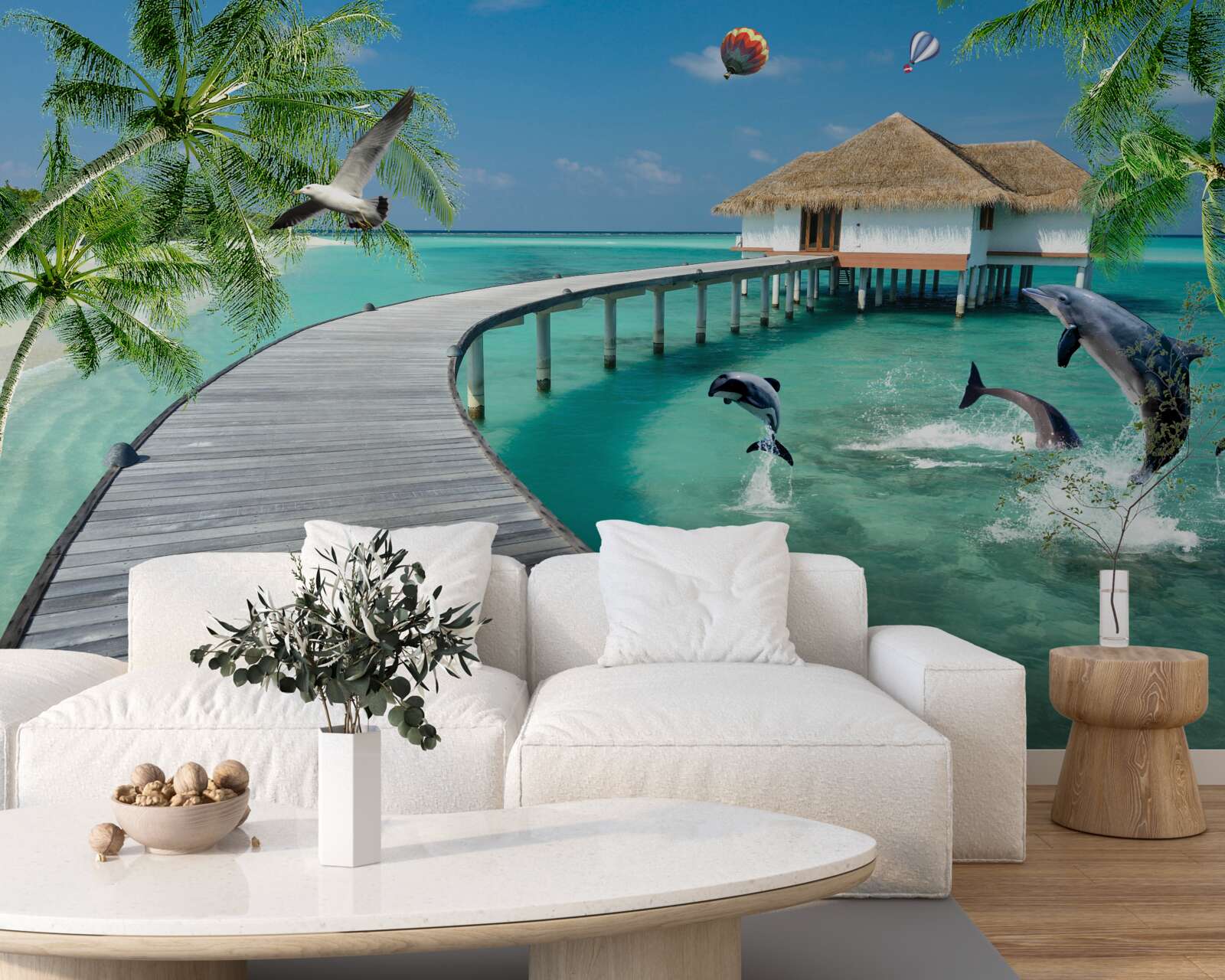 Fototapeta drevený most cez nebeské vody