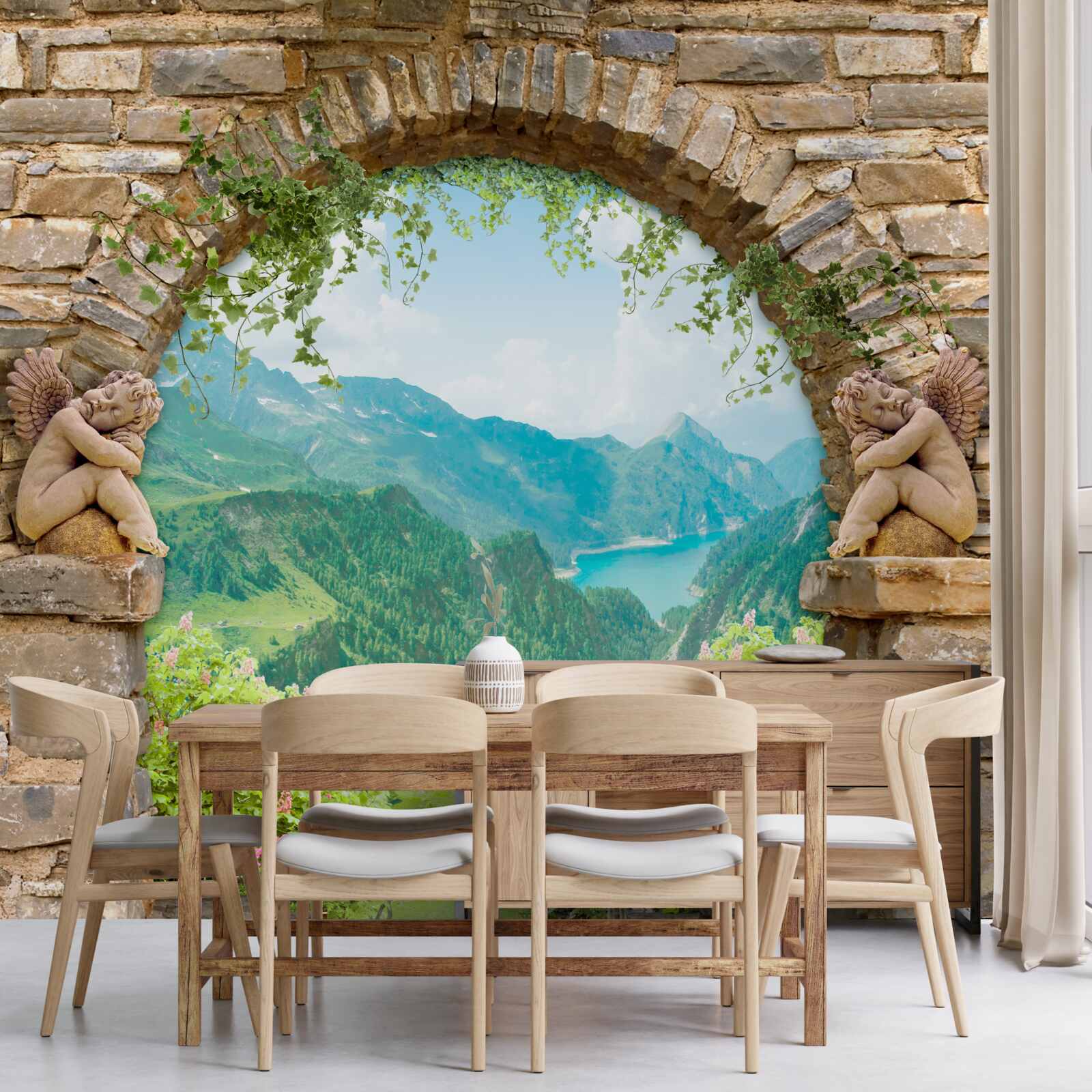 Fototapeta starý kamenný oblúk s obrázky a panorámy