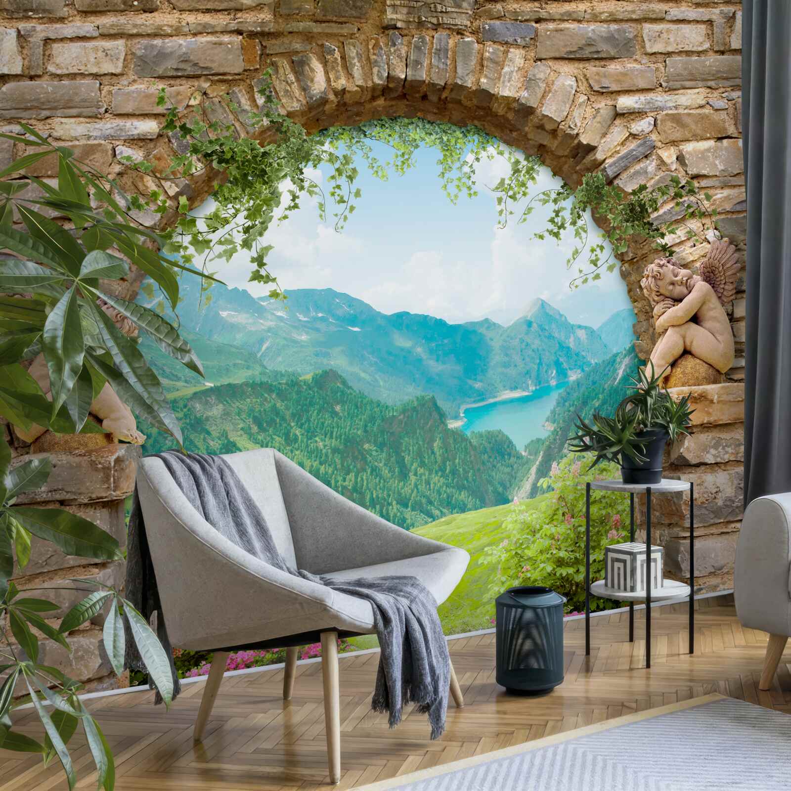 Fototapeta starý kamenný oblúk s obrázky a panorámy